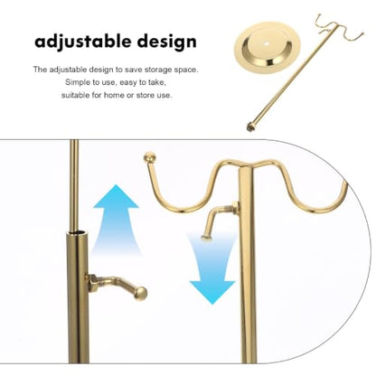 Adjustable Height Handbag Display Stand Metal Purse Organizer for Store Counter Lightweight Handbag Hanger for Retail and Home Use Space-Saving Design for Bag Shops and Wardrobe