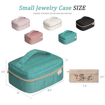 KarSyon Travel Jewelry Case Organizer Boxes with 10 Velvet Zipper Pouches - color: Teal, size: Large