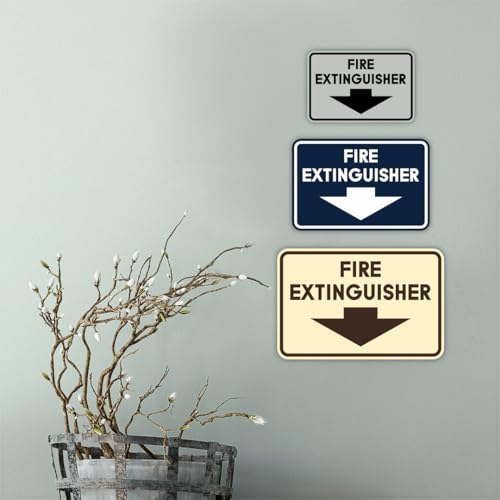 Signs ByLITA Classic Framed Fire Extinguisher (Brushed Gold) - Large 2 Pack - color: Brushed Gold, size: 6 x 8" - Large (2 Pack)