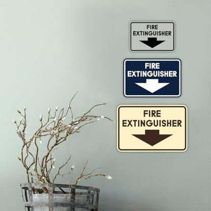 Signs ByLITA Classic Framed Fire Extinguisher (Brushed Gold) - Large 2 Pack - color: Brushed Gold, size: 6 x 8" - Large (2 Pack)