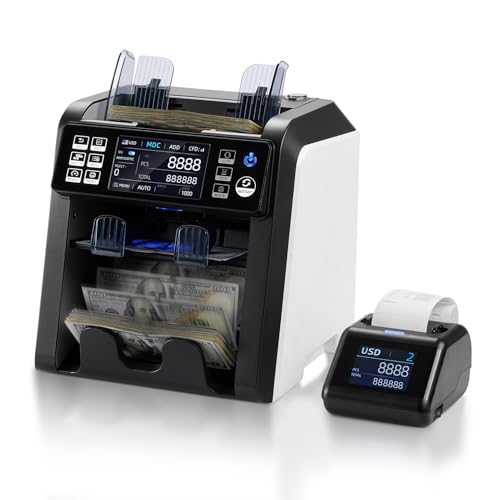 MUNBYN IMC23 Money Counter Machine Mixed Denomination with Reject Pocket