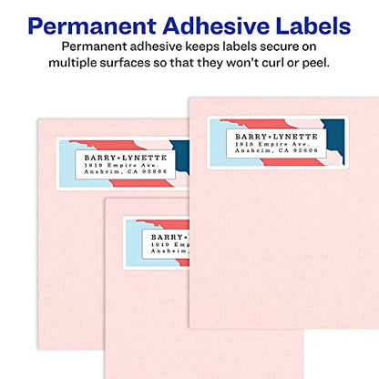 Avery Easy Peel Printable Address Labels with Sure Feed, 1" x 4", White, 500 Blank Mailing Labels (08161) - style: 500 Labels