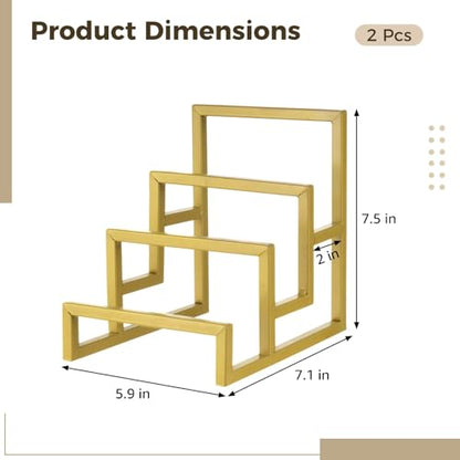 2 Pack Purse Organizer for Closet, 3 Tier Gold Metal Display Stand