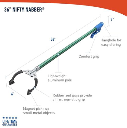 UNGER 36" Nifty Nabber Reacher, Built-in Magnet, Ergonomic Grip - size: 36"