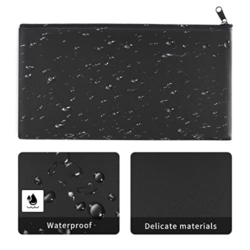 Cash Bags with Zipper - 11x6.1 Inch, 2 Pieces - color: 2 Pieces Black