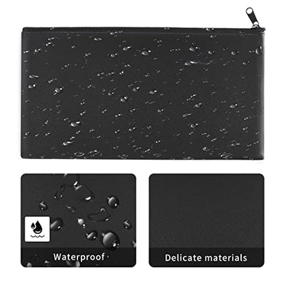 Cash Bags with Zipper - 11x6.1 Inch, 2 Pieces - color: 2 Pieces Black