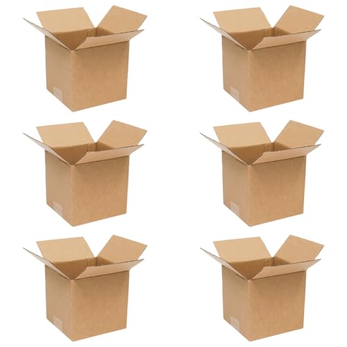 6 Pack 6x6x6 Shipping Boxes Brown Corrugated Cardboard Mailers - size: 6x6x6in