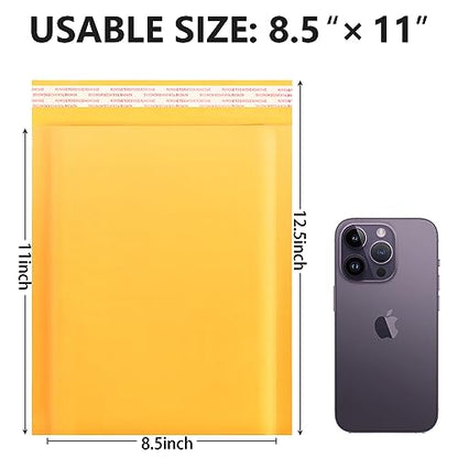 Kraft Bubble Mailers 8.5x11inch 50Pack Yellow Self-Seal Padded Envelopes Bubble Opaque Padded Mailers Shipping Bags for Small Businesses to Package and Mail Jewelry, Electronic Products - size: 8.5x11-50Pc