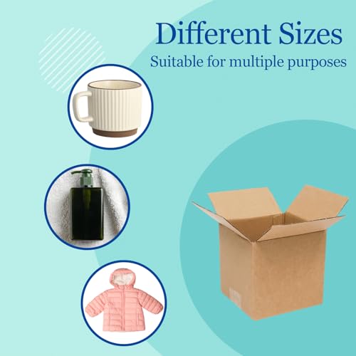 6 Pack 6x6x6 Shipping Boxes Brown Corrugated Cardboard Mailers - size: 6x6x6in
