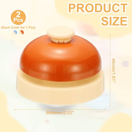 PATIKIL Call Bell, 2.52 Inch Small Desk Service Ring Bell Buzzers for Front Desk Reception Counter Dinner Bar Hotel Classroom Game, Candy Blue Candy Brown, 1 Pack - color: Candy Blue/Candy Brown, size: 2.52 Inch
