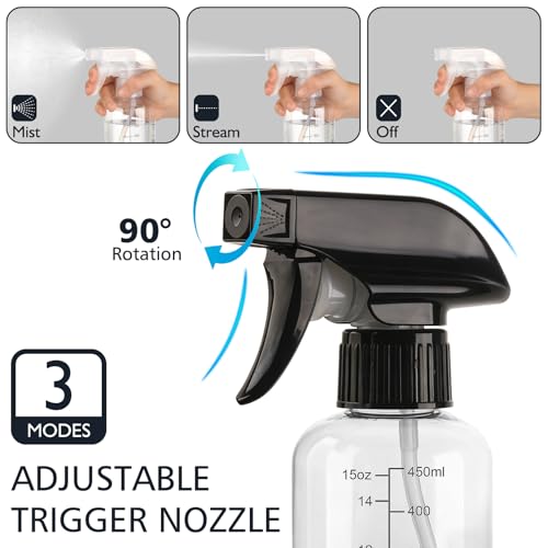 Spray Bottles 2 Pack 17oz 360° Any-Angle Spraying for Cleaning - color: Black, size: 17oz