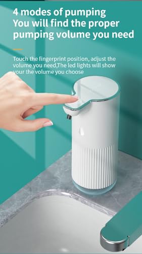 12oz Automatic Liquid Soap Dispenser Wall Mounted, 4 Gears Adjustable, Touchless Rechargeable Electric Hand Sanitizer Dispenser, Perfect for Commercial or Household Use