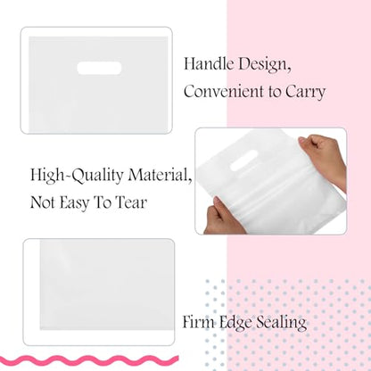 Kosiz 1000 Pcs Plastic Merchandise Shopping Bag Bulk 9 x 12'', White - color: White