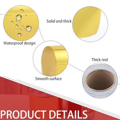 4inch x 50yardsShiny Gold Waterproof Ribbon,Curling Ribbon for Gifts Package Wrapping,Crafting. - color: Gold, size: 4inch x50yards
