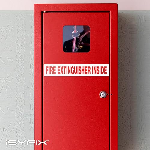 iSYFIX Fire Extinguisher Inside Signs for Vehicles, 9x1.7 Inch, 10 Pack - color: White, size: 9x1.7 (10 Pack)