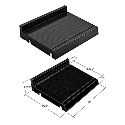 Azar Displays 225830-6COMP-BLK 6 Compartment Divider Bin Cosmetic Tray with Pushers - 6 Slots per Tray, 2-Pack, Black - color: Black, size: 12"W x 9.25"D 2.625"H