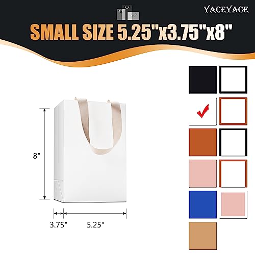 White Gift Bags with Handles, 20Pcs 5.25"x3.75"x8" Small - color: White, size: 1 Count (Pack of 20)