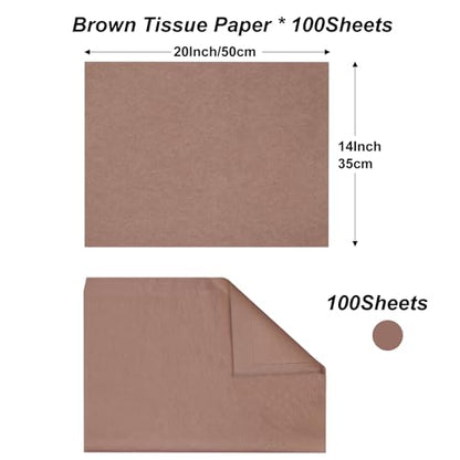 Jkopsnr 100 Sheets Brown Tissue Paper 20x14 Inches - color: Brown, size: 14x20