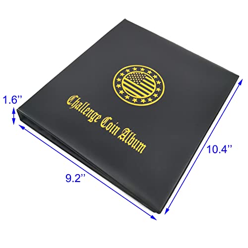 Challenge Coin Holder Collection Display Album Holds 120 Coins, Tokens, Stamps, Medallions, Badges