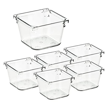 Ravinte 6 Pack Drawer Organizer, 3" X 3" Plastic Storage Bins - size: 3" x 3"