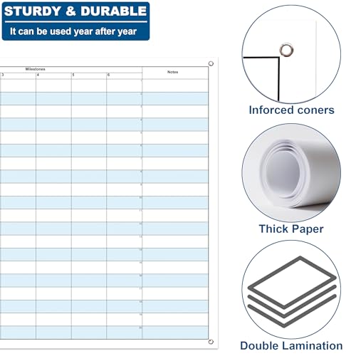 Dry Erase Project Milestones Tracker 24"x36"