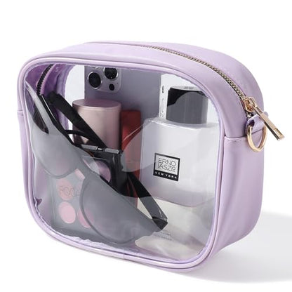 TOBVZOO Clear Bag Stadium Approved, Crossbody Transparent Bag for Concerts Sports Events, Purses for Men & Women - color: Purple