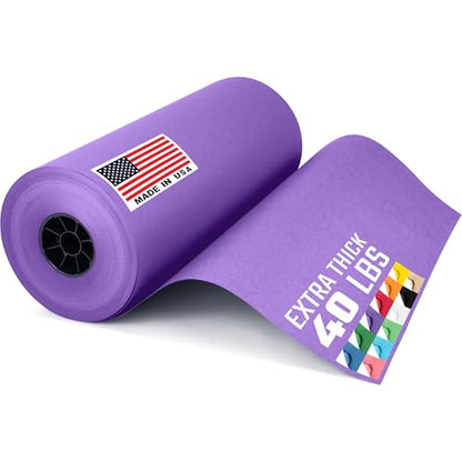 USA Made 18" x 8640" (720 ft) Lilac Kraft Paper Roll, Large Size - color: Lilac, size: 1 Roll