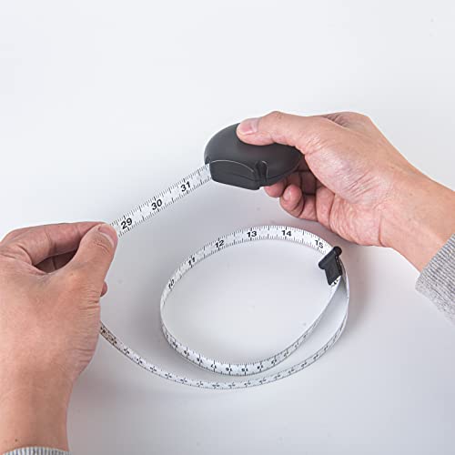 Tape Measure Body Measuring Tape 80inch/205cm Lock Pin Retract Tape Measure for Tailor Fitness Clothes Sewing Handcrafts Weight Loss Body Measurement - color: Black Black White 3 pack