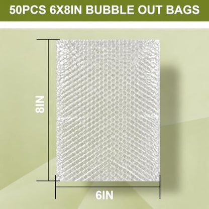 50PCS 6x8"Bubble Pouches,Shockproof Cushioning Protection - size: 50PCS-6x8Inches