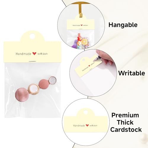 joycraft 100Pcs Yellow Packaging for Small Business, Jewelry Package Supplies with Clear Bags, Jewelry Display Bags for Selling, Craft Packaging Set for Bracelets, Key Chains, Earring, Necklace. - color: Yellow