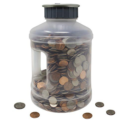 Jumbo Digital Coin Counter Bank - Extra Large Savings Jar for Pennies Nickles Dimes Quarters Half Dollar and Dollar Coins | Clear Jar w/LCD Display - style: Jumbo
