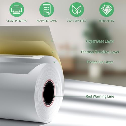 (10 Rolls) 2 1/4" x 50' Thermal Receipt Paper Rolls - size: 2 1/4" x 50', style: 10 Rolls