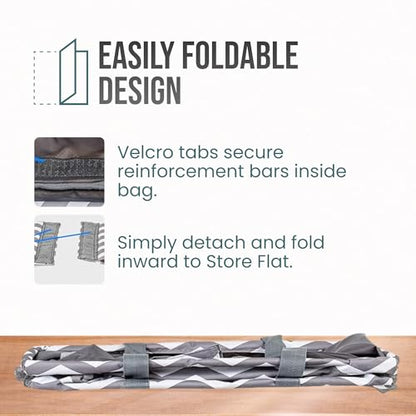 Extra Large Utility Tote Bag - Oversized Collapsible Beach Bag - Chevron Gray - color: Chevron Gray