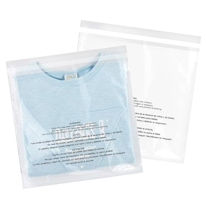 iMailer - 200 Pcs - 12" x 18" Poly Bags with Suffocation Warning Self Seal- Clear Shipping Bags 1.6 Mil for Clothing, Shirts, Packaging - Permanent Adhesive - size: 12" x 18", style: Permanent Glue
