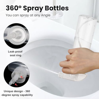 2 Pack 360° Reverse Plastic Spray Bottles 10oz Empty Spray Bottle - color: A-Clear