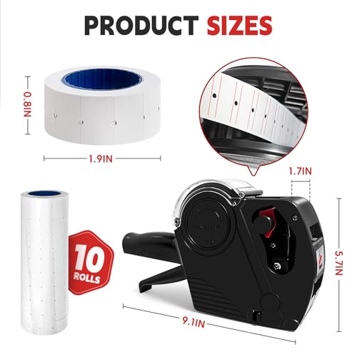 2 Pack 8 Digits Price Gun MX-5500 Pricing Gun with 10,000pcs Labels - style: 2 Pack Price Guns + 10,000Pcs Labels