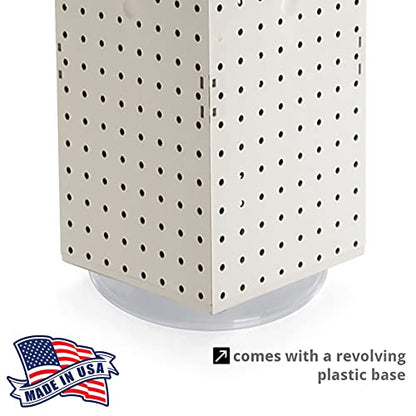 Azar Displays 703385-WHT Four-Sided Revolving 8”W X 20”H Pegboard Counter Display, White - color: White, style: Pegboard Only