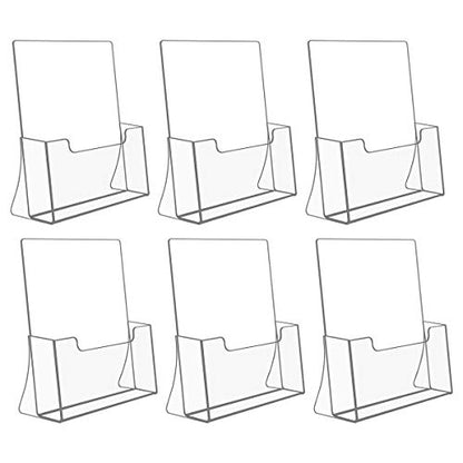 NIUBEE Acrylic Brochure Holder 8.5 x 11, Flyer Holder Stand Display, 6 Pack - size: 8.5" x 11", style: 6 Pack