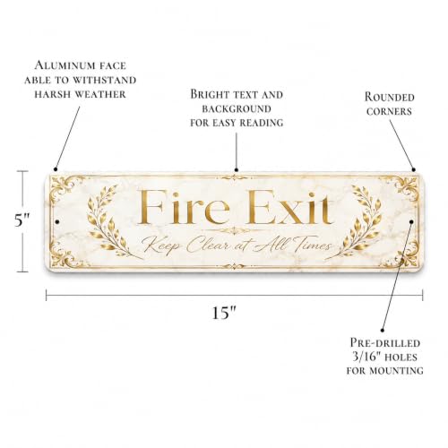 Fire Exit Luxe Gold Business Sign - style: Fire Exit