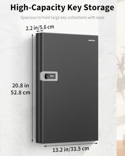 Uniclife Key Lock Box with Code, 72 Keys Capacity - color: Black, size: 72-key(combo lock)