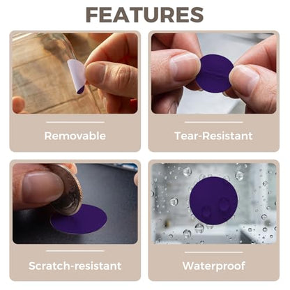 2040 Pcs Dot Stickers 0.4" Color Coding Labels, Purple - color: Purple