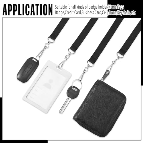 Patelai 120 Pcs Breakaway Lanyards with J Hook, Black - color: Black