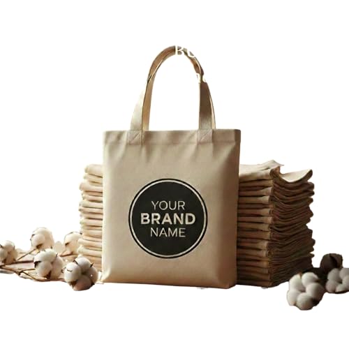 100 of Custom Tote Bags with Colorful Logo or Text
