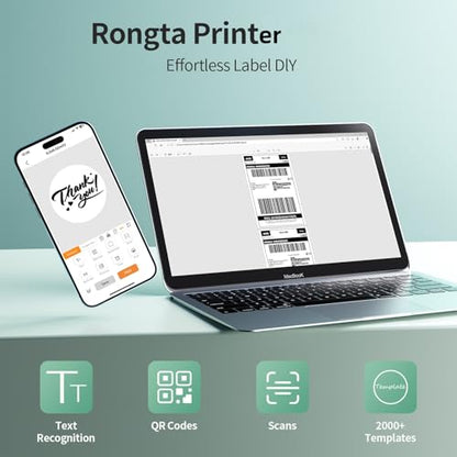 Rongta Thermal Shipping Label Printer, Bluetooth 4x6 Sticker Printer