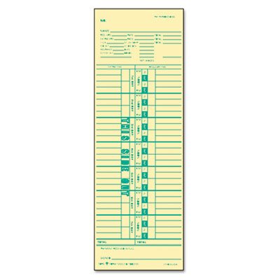 Time Card for Cincinnati/Simplex, Weekly, 3 1/2 x 10 1/2, 500/Box