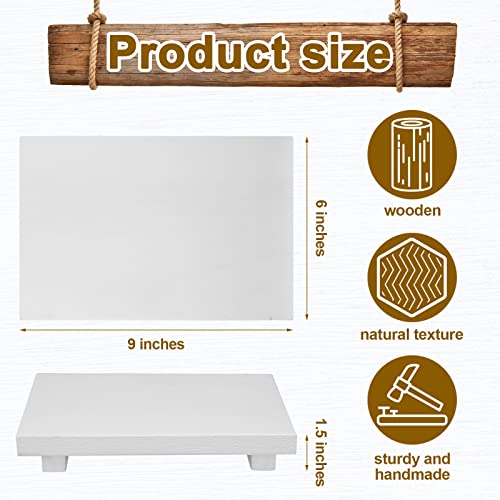 Nuogo Wood Pedestal Riser Stand for Kitchen Soap Tray,9 X 6 Inch,White - color: White, size: 9 x 6 Inch