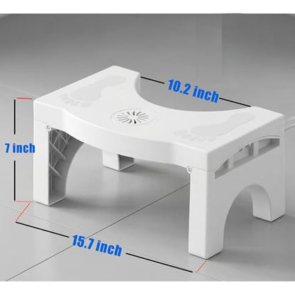 7 Inches Foldable Toilet Stool with Anti-Slip Feet, Squatting Posture Aid for Healthy Pooping, Portable Travel Bathroom Foot Support, Easy Storage Assistance Step for Adults