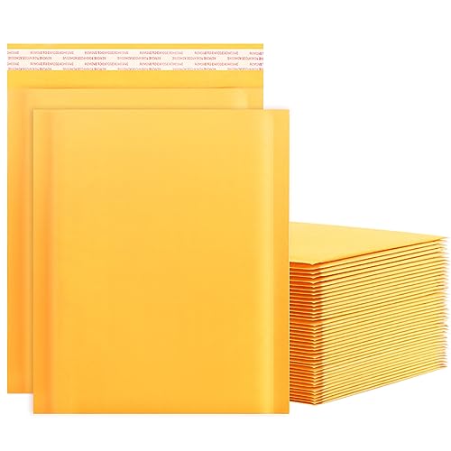 Kraft Bubble Mailers 8.5x11inch 25Pack Yellow Self-Seal Padded Envelopes Bubble Opaque Padded Mailers Shipping Bags for Small Businesses to Package and Mail Jewelry, Electronic Products - size: 8.5x11-25Pc
