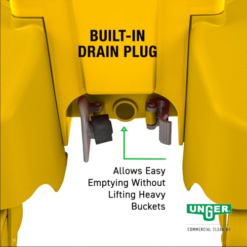 UNGER Commercial Yellow Dual-Compartment Mop Bucket with Wringer COMBY