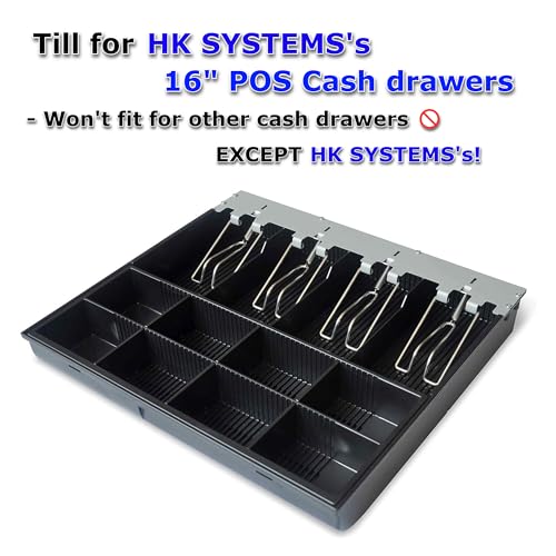 HK SYSTEMS Till for 16" POS Cash Drawer (ASIN : B078SH42KB) & Push Cash Drawer (ASIN : B077SXK8FC) only - 4 Bill / 8 Coin for Canada - size: 03. For 16" 4B/8C